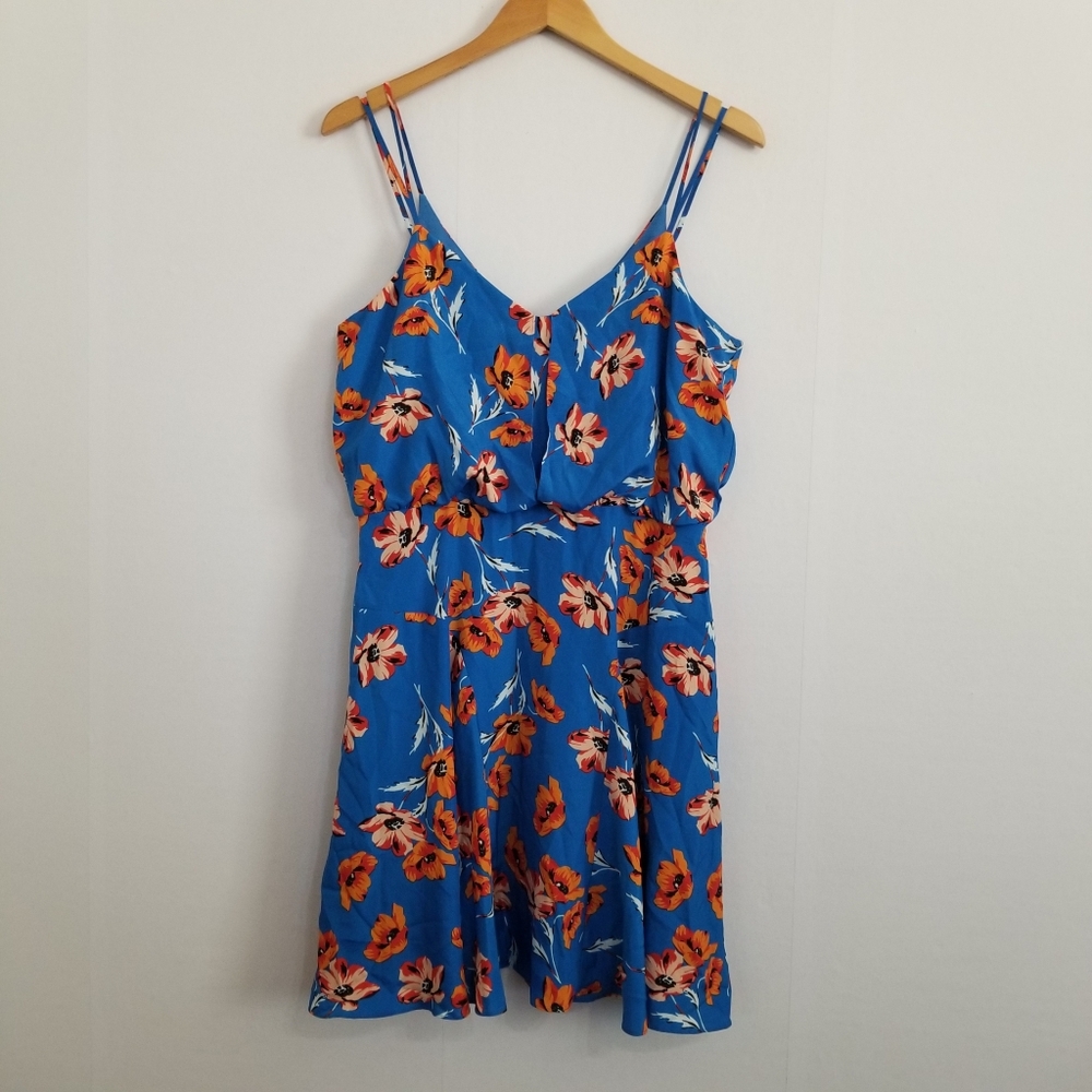 CeCe By Cynthia Steffe Blue Floral Dress Size 10 - Picture 2 of 9